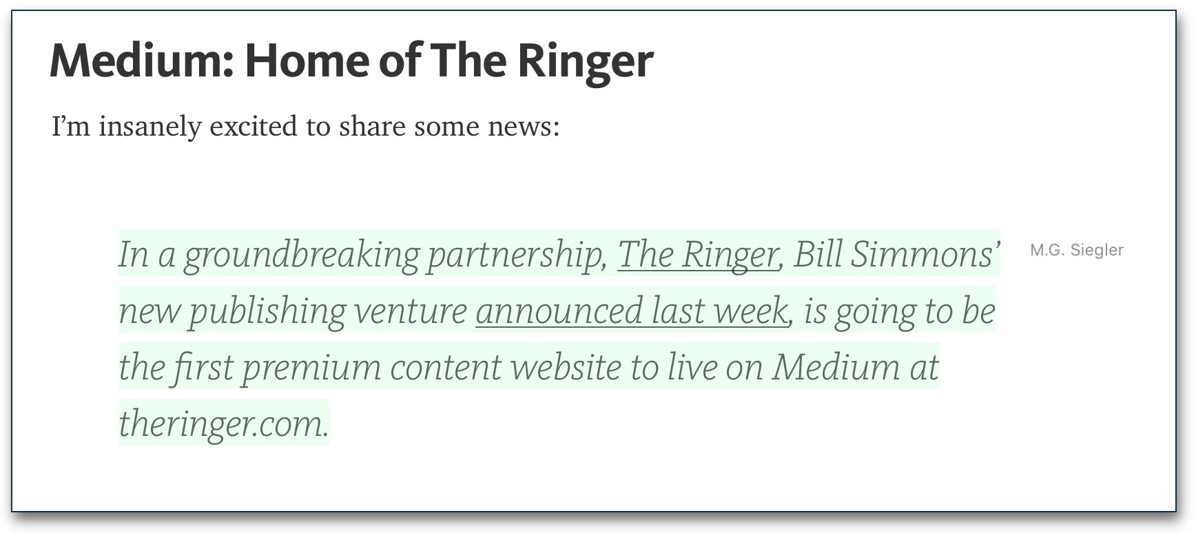 Bill Simmons' The Ringer heads to Medium