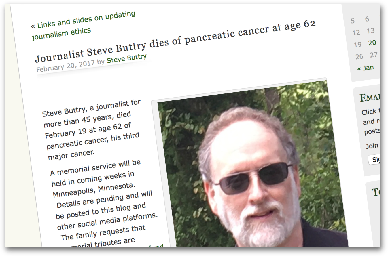 Steve Buttry passes: a loss for digital journalism